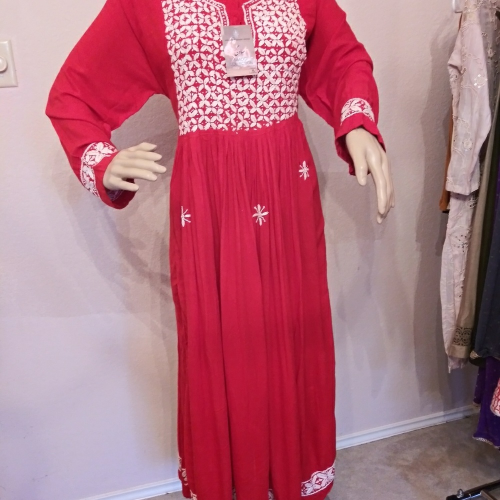 NEW! Maxi Dress with needle work embroidery